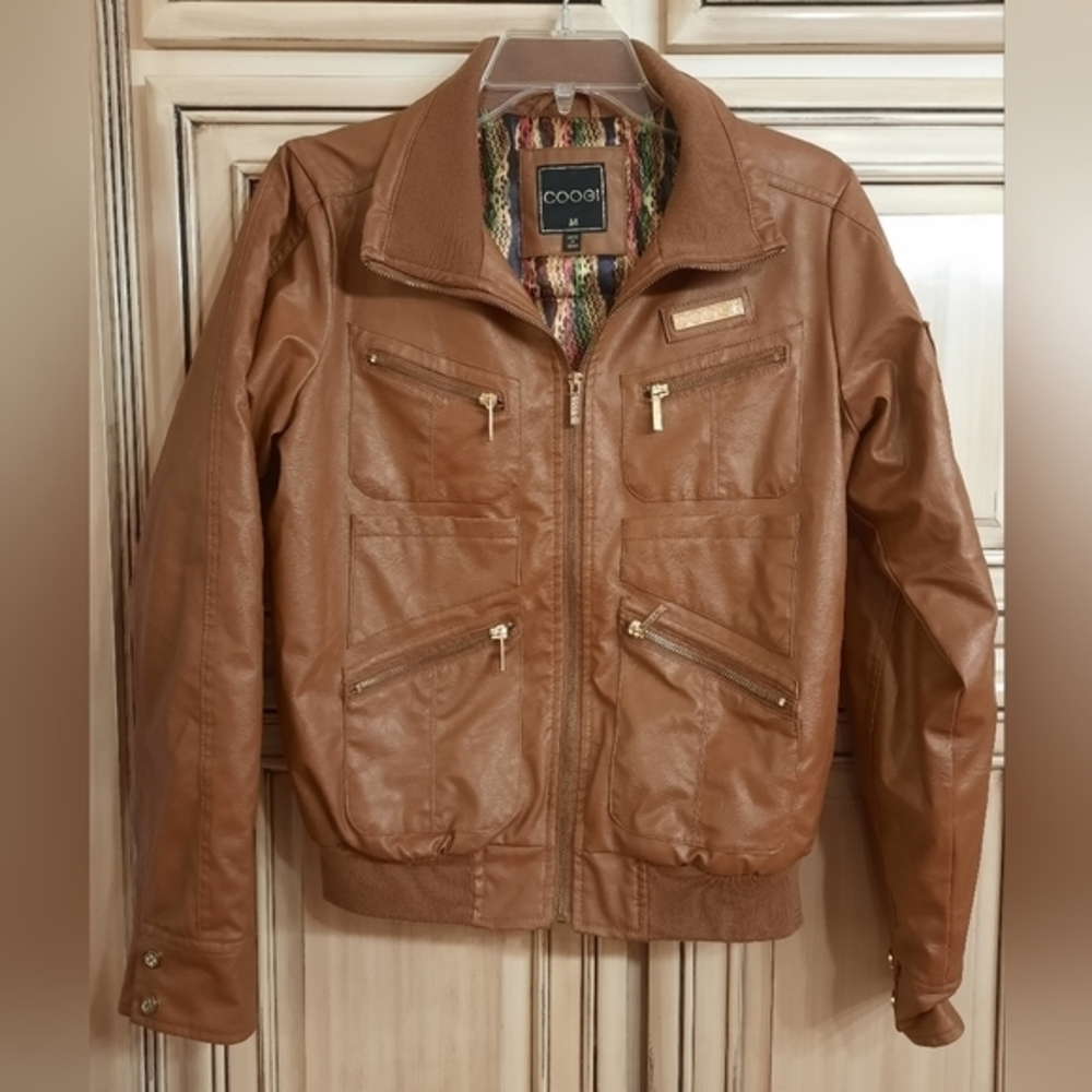 COOGI Leather Bomber‎ Jacket Medium